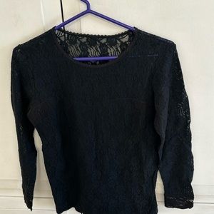 Black Stretch lace top